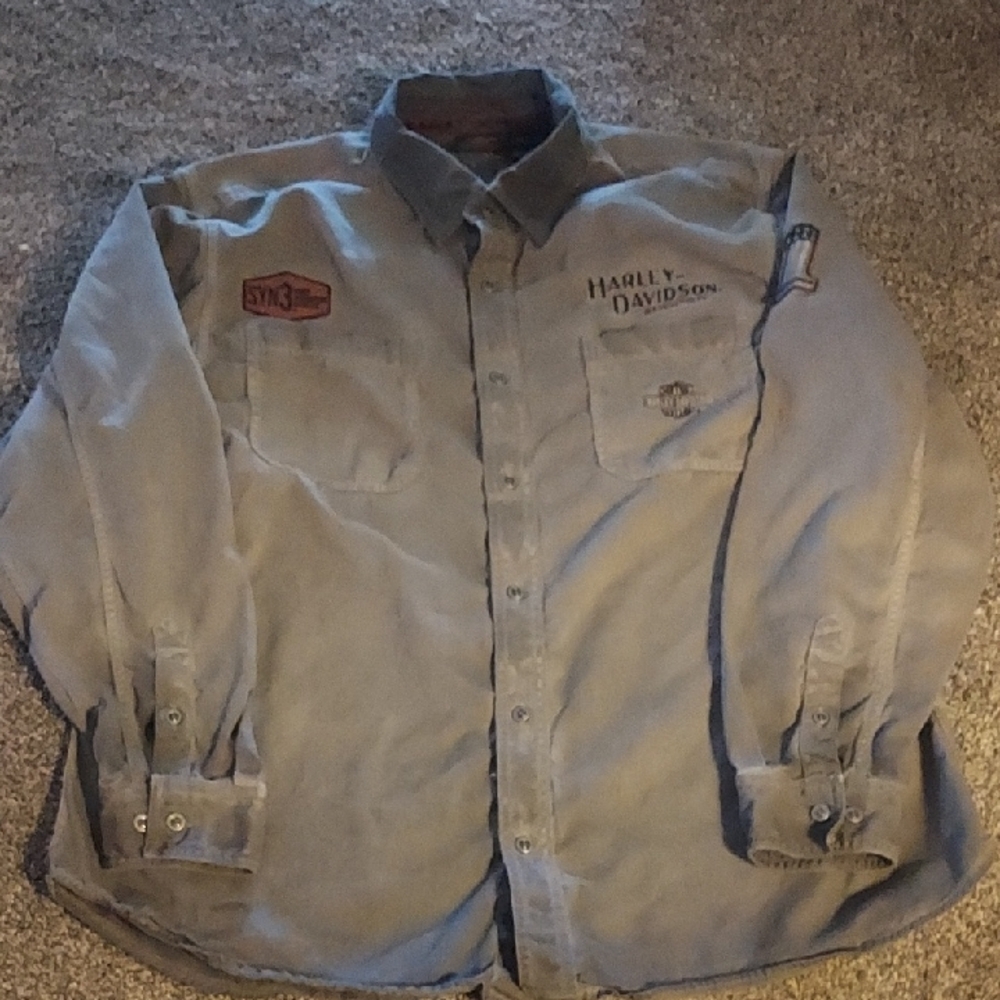Harley-Davidson Gray Embroidered Shirt